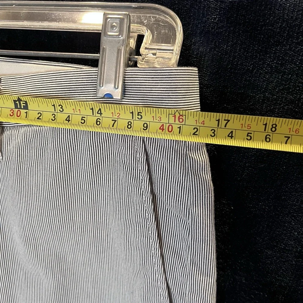 J. Crew‎ Mens Striped Flat Front Chino Pants Size 32W 32L Casual Dress Trousers